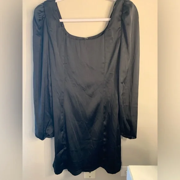 Steve Madden Satin Black Mini Dress - Picture 3 of 3